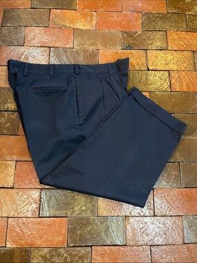 MEN Khakis 37” X 25.6” navy blue cuffed/pleated/ Bill’s Khakis 3041